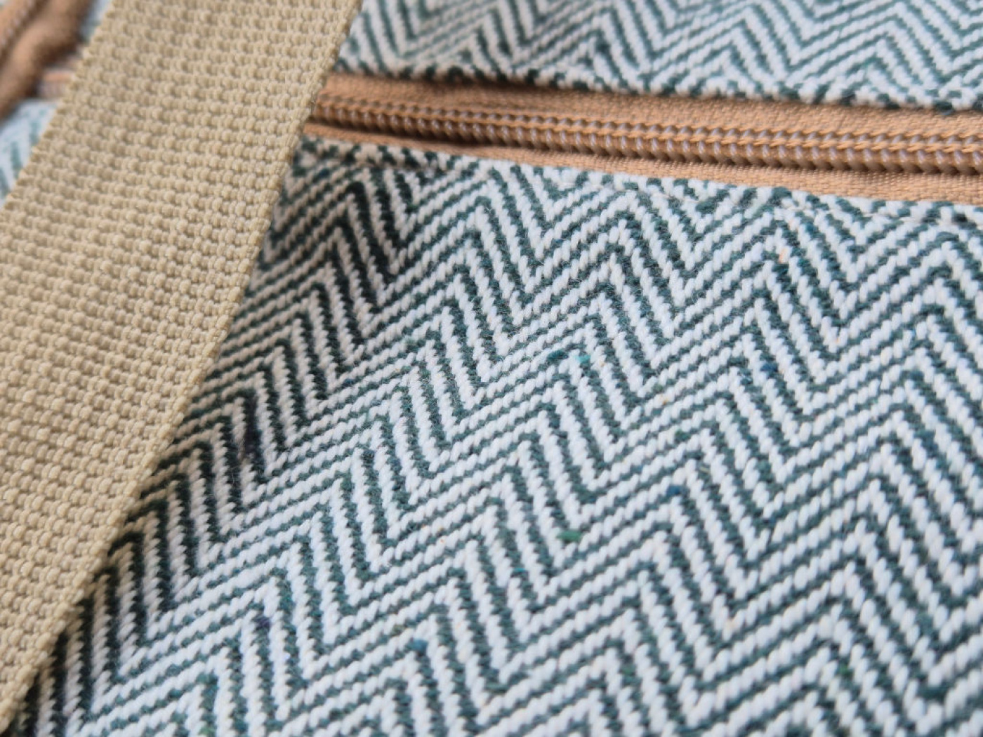 Hanf Rucksack |  Detail | Grün